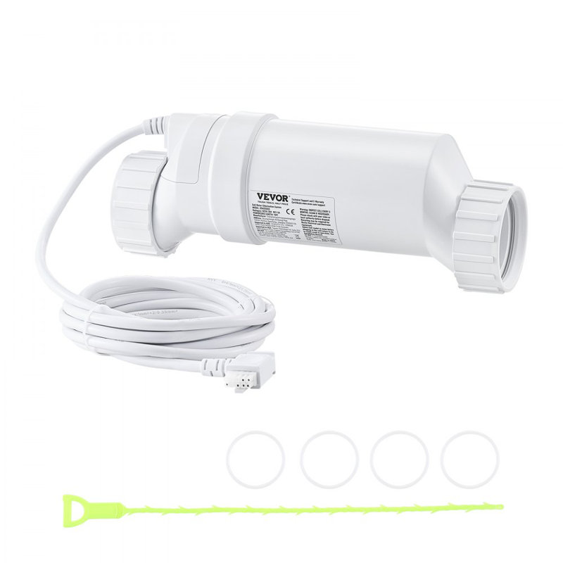 Système de chloration au sel, cellule de chloration pour piscine compatible avec Hayward W3T-Cell-15 (T15), système à eau salée pour piscine creusée jusqu'à 40 000 gallons, ligne électrique de 15 pi, blanc