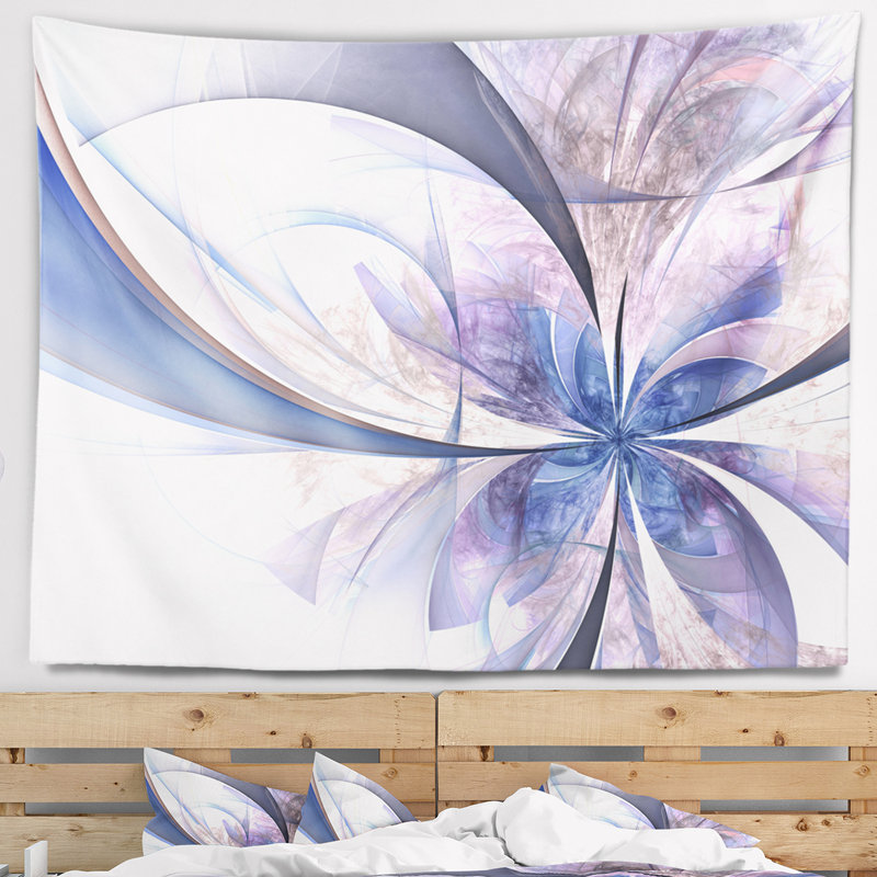 Tapisserie de fleurs à motif floral fractal, H 50 po x l 60 po