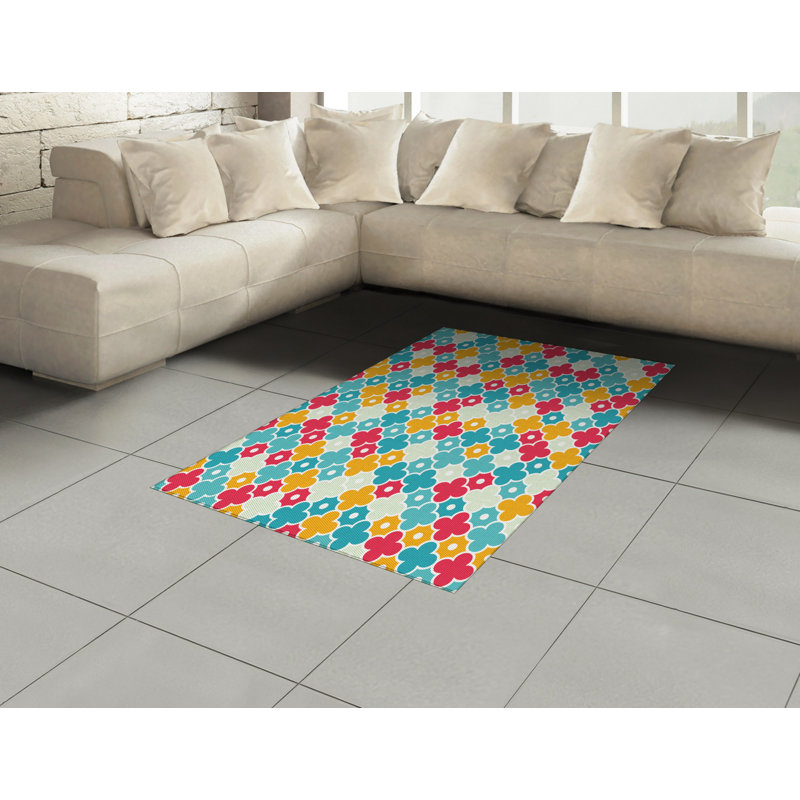 Quatrefoil Boho High Density Long Fiber Poly Threads Decorative Area Rug Carpet, Rectangle 4' x 5'8"