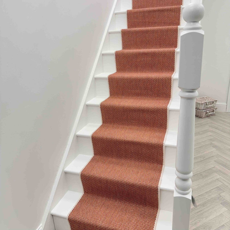 Stair Runner Solid Colour Flatweave Area Rug, Runner 60 x 510 cm