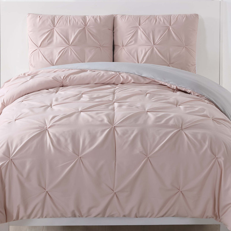 Polyester Bedding, Blush, Twin Extra Long Duvet Cover + 1 Sham 