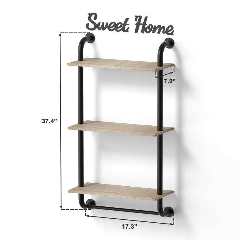 Teter 3 Piece Floating Shelf, Brown