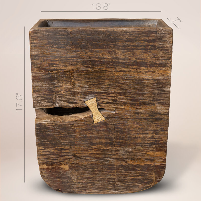 Timber Fracture Planter ~ A bold fusion of modern geometry and aged texture, this large-format 100% reclaimed wood planter pairs a boxy architectural form with handcrafted details. A sculptural statement for contemporary spaces.
