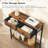 29.5" Narrow Console Table With 2 Fabric Drawers Small Entryway Table With 2-Tier Storage Shelves Thin Sofa Table Side Table Rustic Brown And Black
