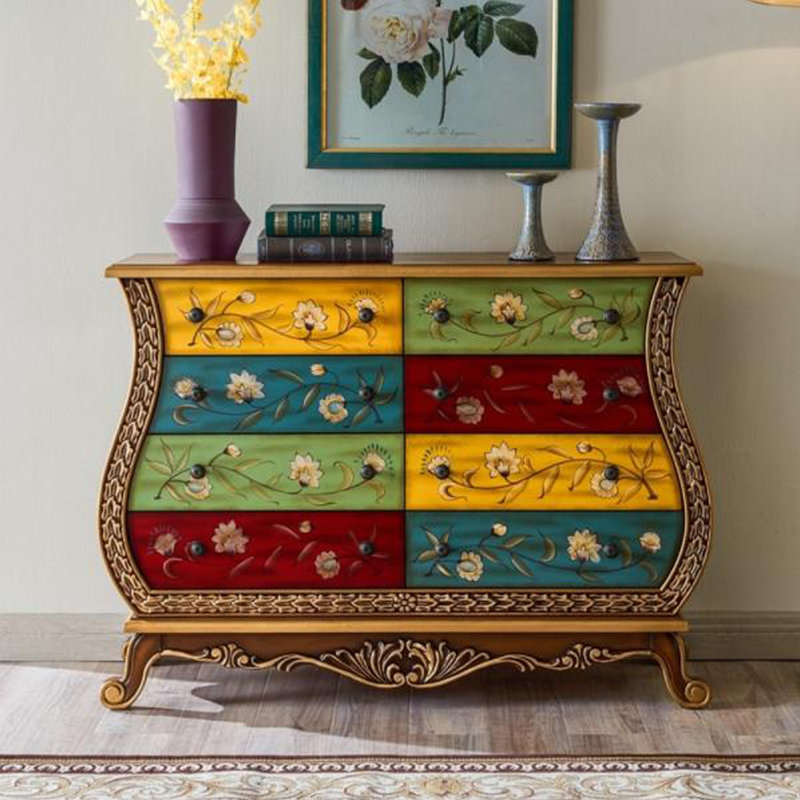 Commode décorative vintage en forme de vase peinte à la main