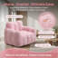 Canapé à une place Lotus. Fauteuil à billes en fausse fourrure avec tirettes. Aucun assemblage requis, rose.-2024943239