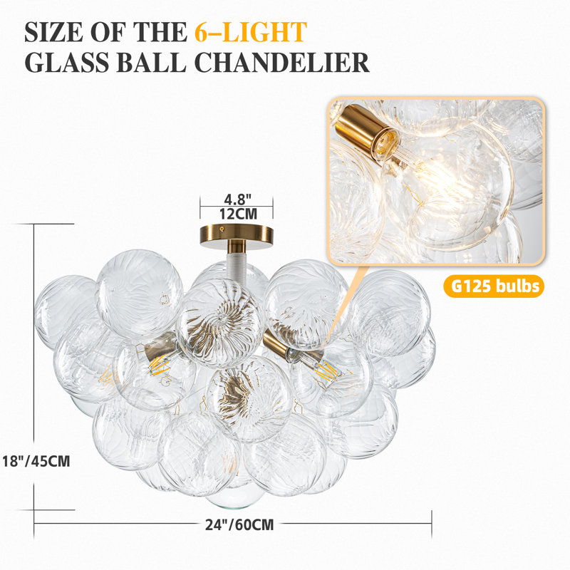 Lustre à intensité variable 6 lumières