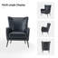 Fauteuil à oreilles en similicuir avec garniture cloutée 30 po Ebbert-647834384