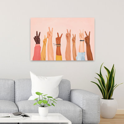 Art mural contemporain Diverses mains pour la paix