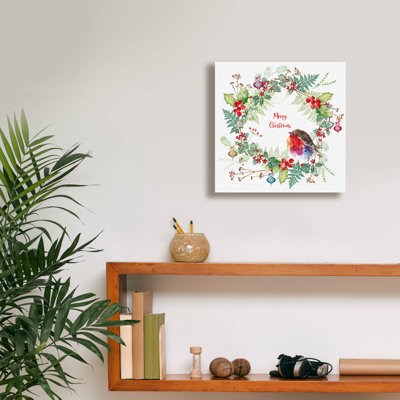  «Fluffy Forest Wreath» par Elle Media Group, art mural sur toile, 12 po x 12 po