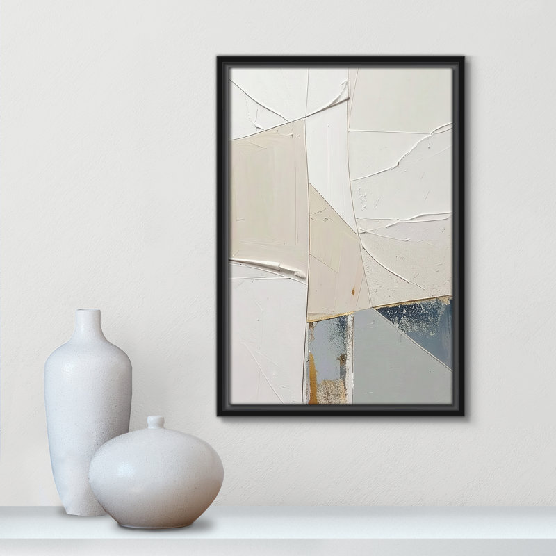 «Plastering II» par Alonza Saunders, Toile avec cadre, L 13,5 po x H 19,5 po, Cadre flottant noir