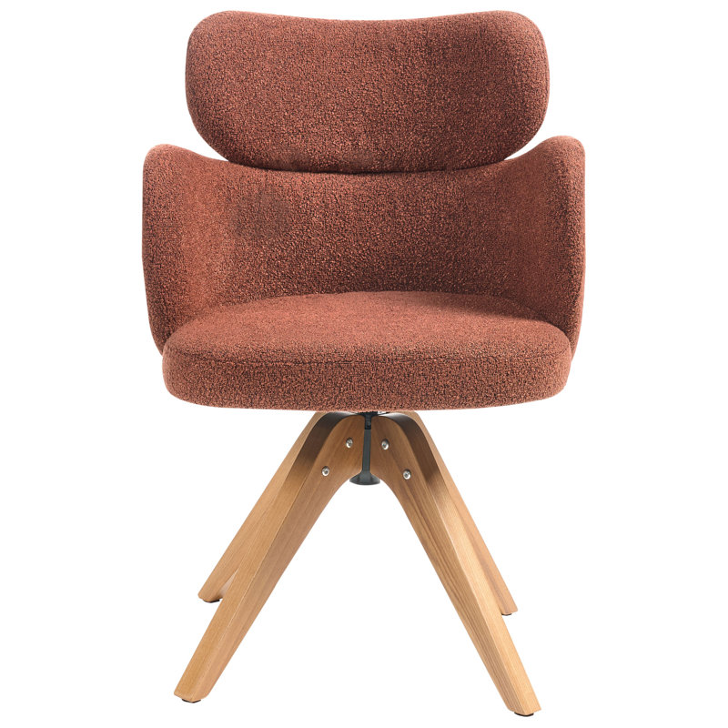 49cm H Polyester Upholstered Wing Back Side Chair, Orange