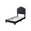 Mobilier de chambre à coucher luxueux avec lit plateforme et tissu d'ameublement luxueux