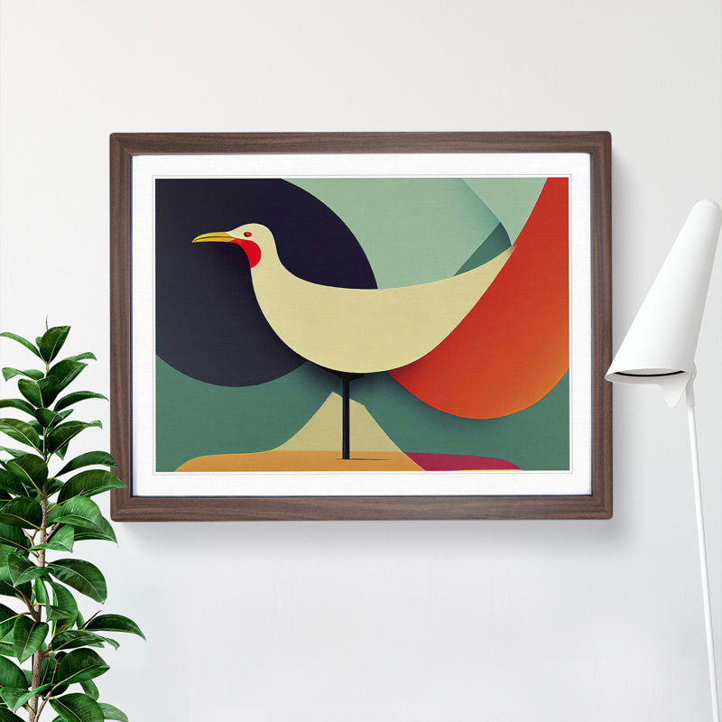 Seagull Abstract Vol.1 - Framed Print, 25cm H x 34cm W x 2cm D, Walnut 