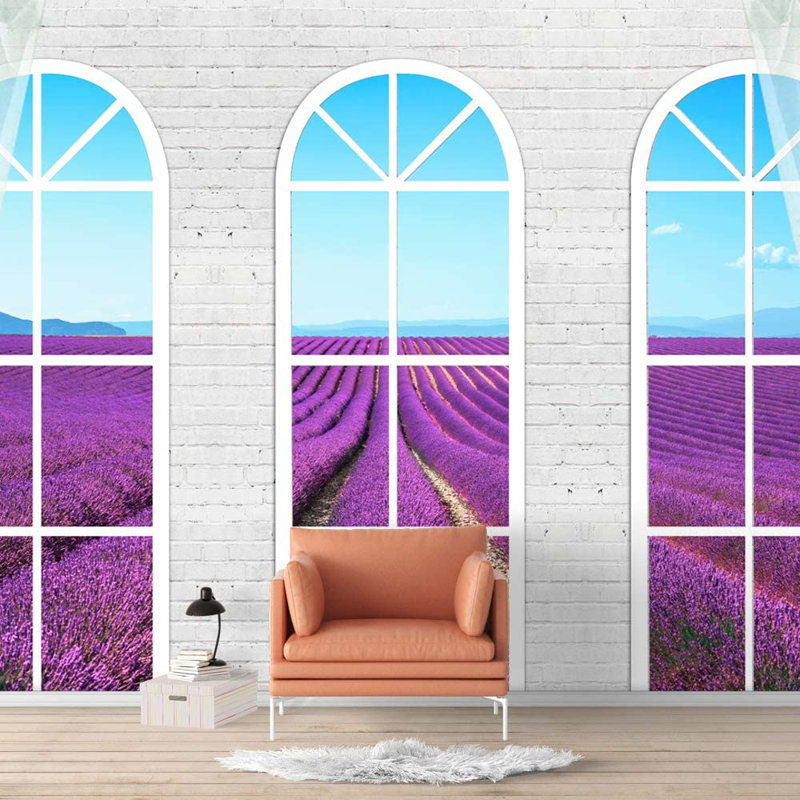 Murale de fenêtre avec fenêtre, L 100 po x l 144 po