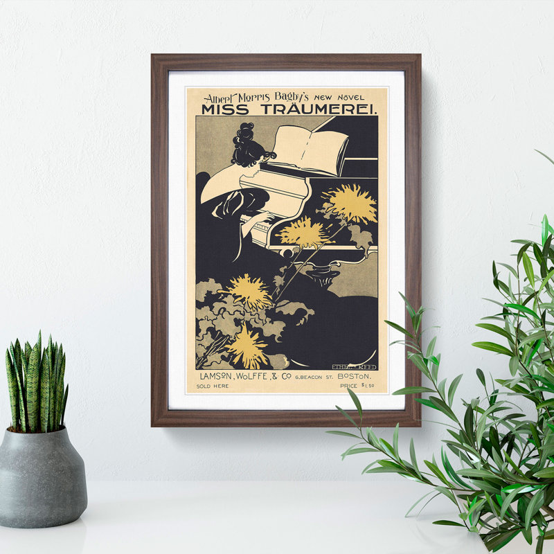 Miss Traumerei by Ethel Reed - Picture Frame Graphic Art, Walnut Framed, 90cm H x 65cm W x 2cm D
