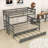 Wood Frame Twin XL Over Queen Bunk Bed with Trundle-554633736