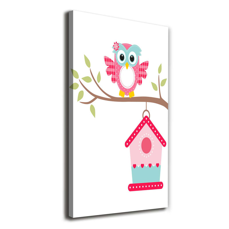 Owl On The Branch - Wrapped Canvas Print