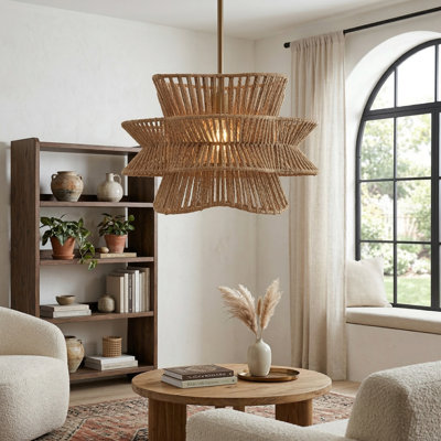 1 - Light Hand-Woven Rope Pendant Light