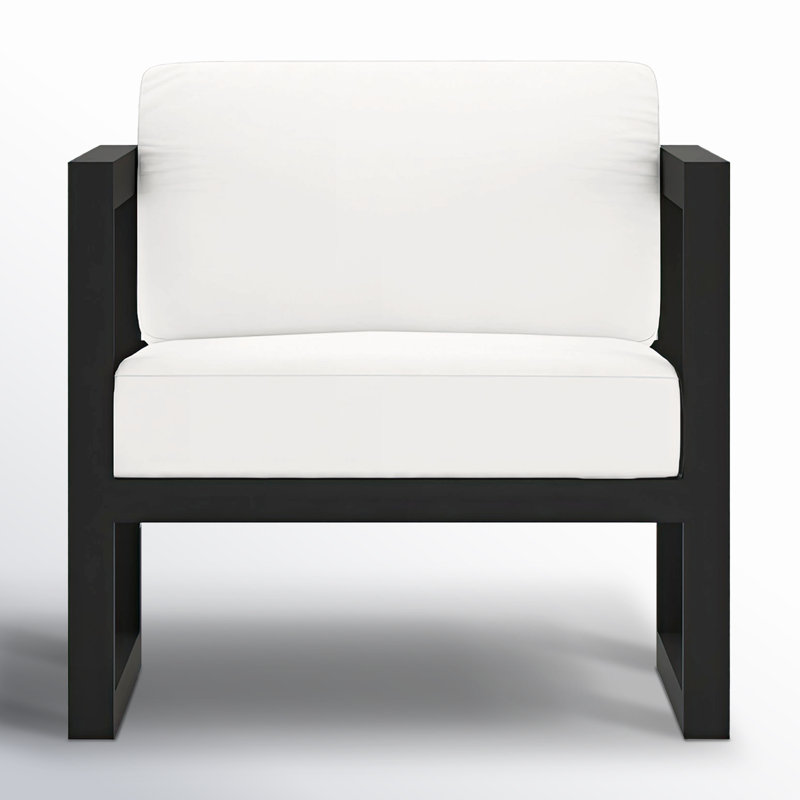 Avion 3 Piece Sofa Loveseat Set, Black, Canvas Natural Sunbrella® Canvas