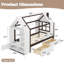 Lit plateforme simple avec tiroirs, lit maison en bois massif avec tablettes, conception enfantine-1650022810