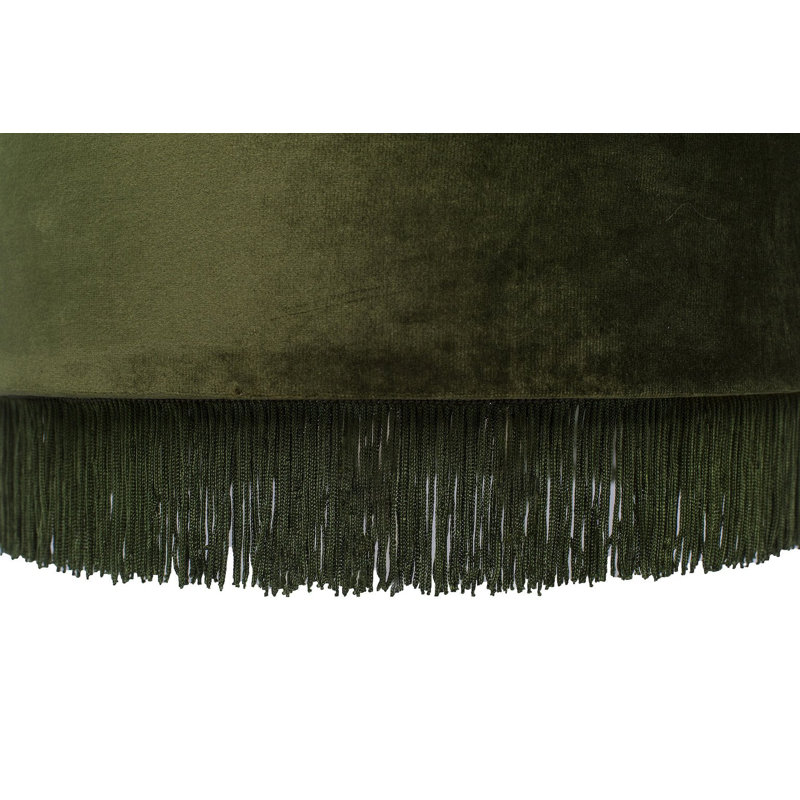 Velvet Drum Lamp Shade, 10.24" H x 15.75" W x 15.75" D, Green