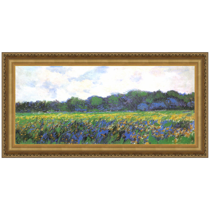 Field Of Yellow Irises At Giverny, 1887 Print by Claude Monet, 26.25" H x 49.25" W x 1.875" D
