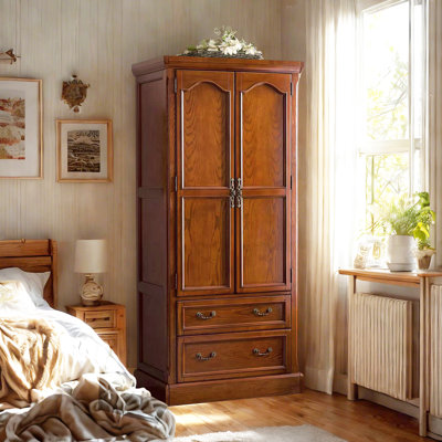 American-style Solid Wood Simple Wardrobe