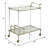 Antique Mirror & Brass Decorated Serving Cart - Rectangular Design, Tempered Glass Shelves, Wine Storage, Metal Frame With Acrylic, Wheels For Easy Movement, Simple Assembly Accented 5Mm Shelves-610409554