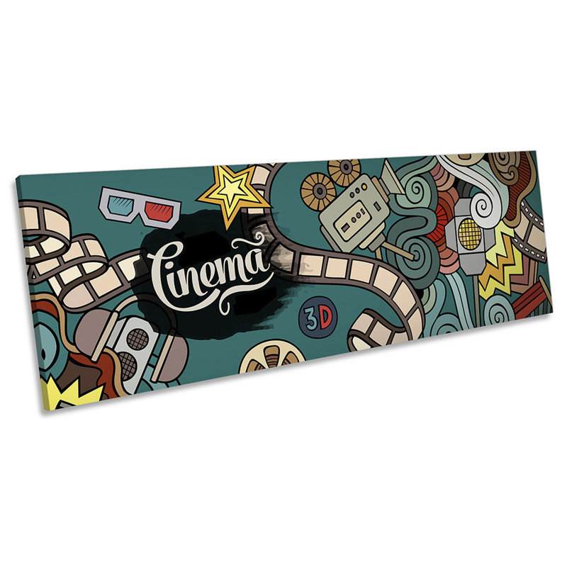 Home Cinema Room Film - Wrapped Canvas Panoramic Art Prints, 30.48cm H x 91.44cm W