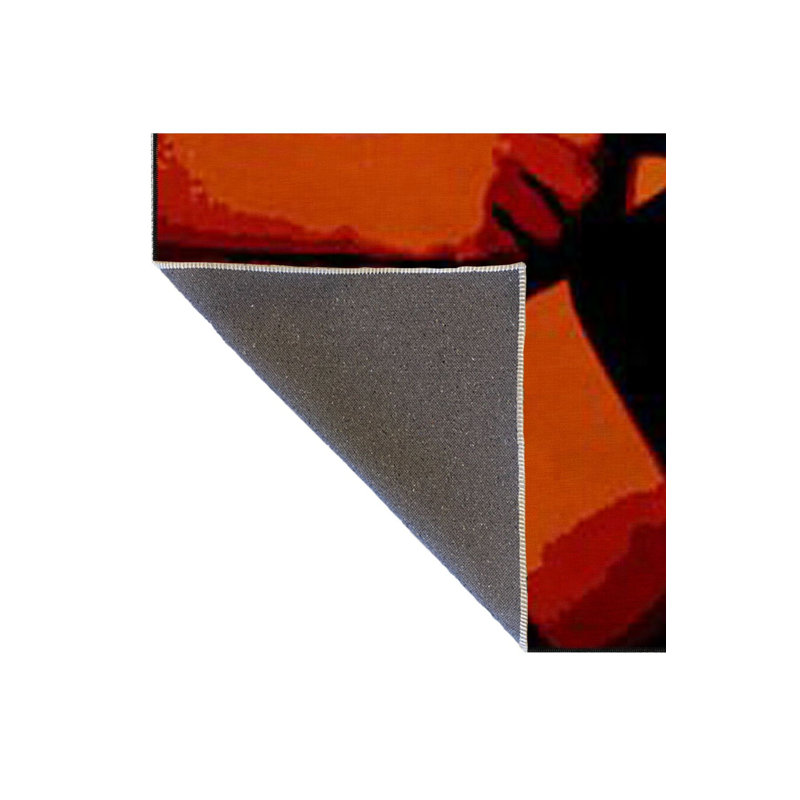 Orange Toned Figure Modern Decorative Washable Rug, Rectangle 5'1" x 7'7" Rug Pad Included