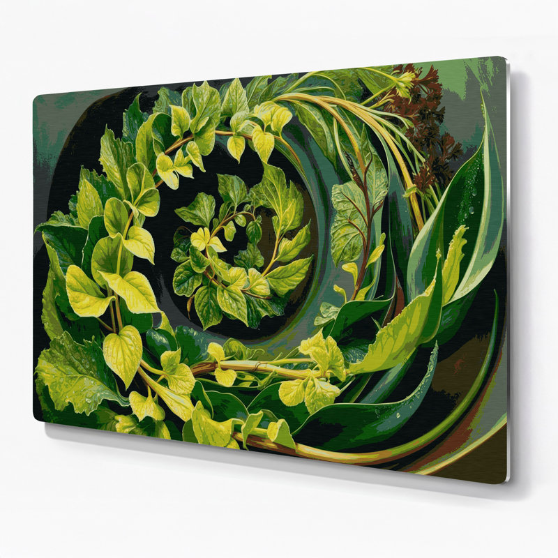 Art mural en métal légumes vert bois d'oseille, 20" H x 30" W x 0.05" D