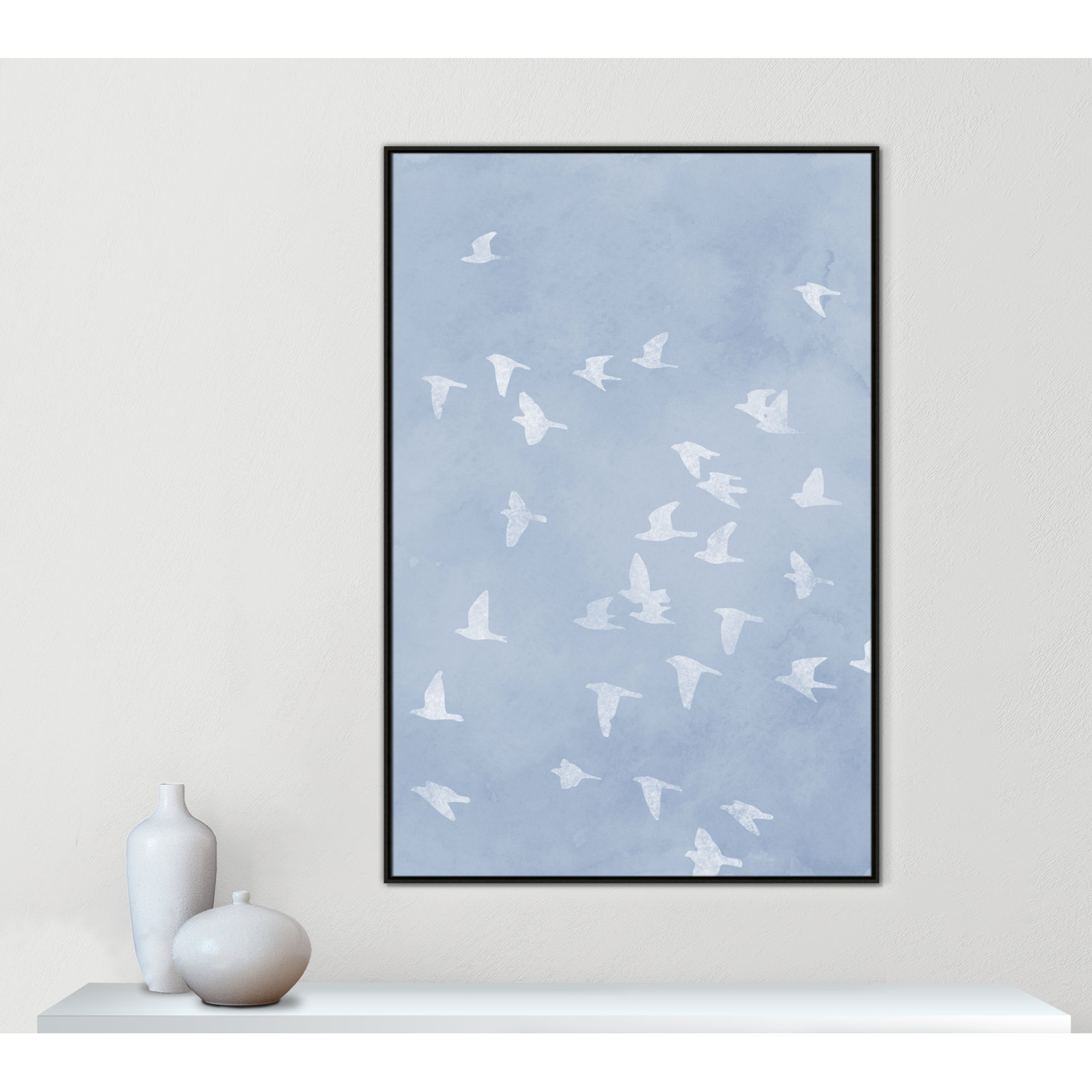 Flying Friends Print by Marcus Prime, 41.5'' W x 61.5'' H, Espresso Floater