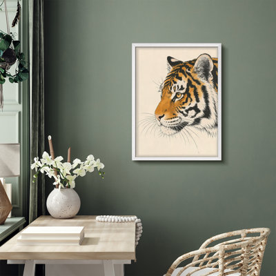 Tiger Portrait Framed Wall Art Prints - Close-up tiger face, for study