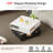 Square 360°rotating Coffee Table With 2-tier And 4 Drawers,black White Coffee Table With Large Storage For Living Room
