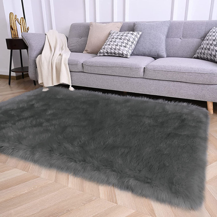 Chiemela Faux Sheepskin Indoor Rug