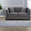 Canapés à compression, Chesterfield en velours gris de 150 cm, style moderne et compact pour la maison