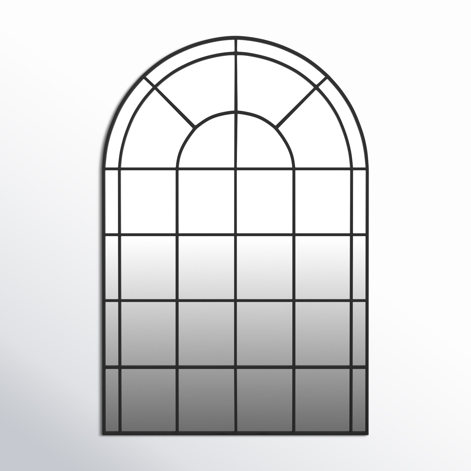Etienne Metal Wall Mirror, Satin Black
