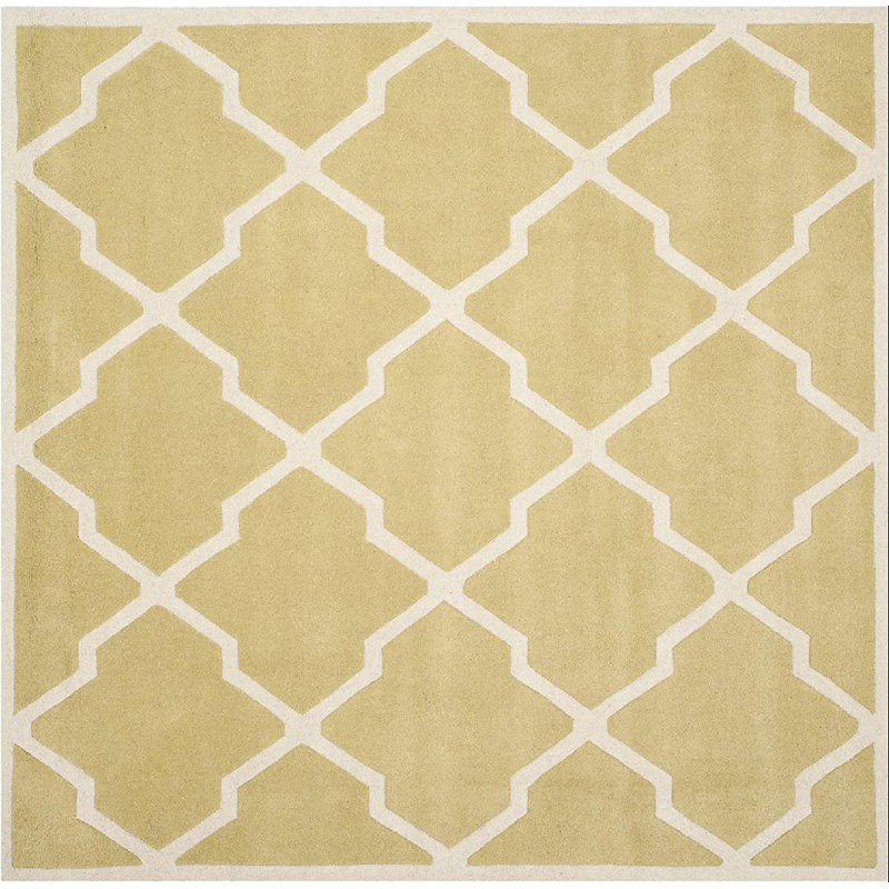 Carolene Hand Tufted Wool Geometric Rug, Square 7'