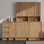 Ensemble d'armoire d'appoint en bois avec portes et tiroirs Vowar