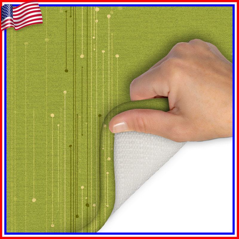 Tapis de bain abstrait, Simple - L 24 po x l 17 po, Green Abstract/Geometric