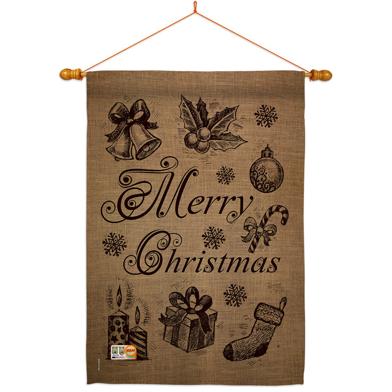 Double Sided 40'' H x 28'' W Polyester Christmas Flag Set