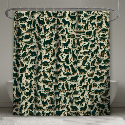 Animal Silhouettes Collage Shower Curtains Extra Long