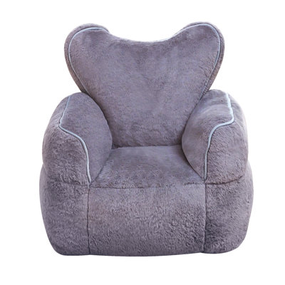 Fauteuil à billes en fausse fourrure pour enfants en forme de cœur, chaise confortable pour enfants