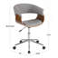 Chaise de bureau en bois de noyer et tissu gris clair