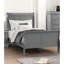 Structure de lit simple gris, style contemporain, bois massif, tiroir anglais, option d'ameublement de chambre à coucher