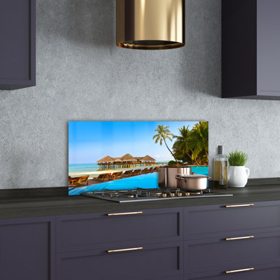 50cm W x 100cm L Glass Peel and Stick Panel