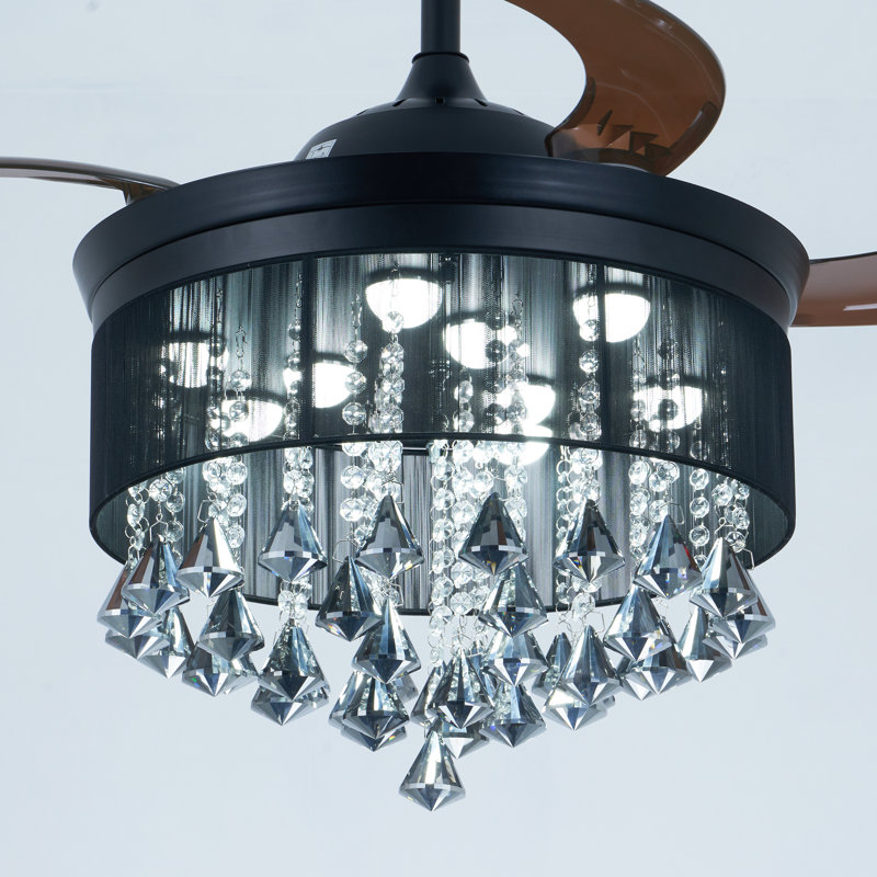 42 Inch Modern Crystal Ceiling Fan With The Remote Control