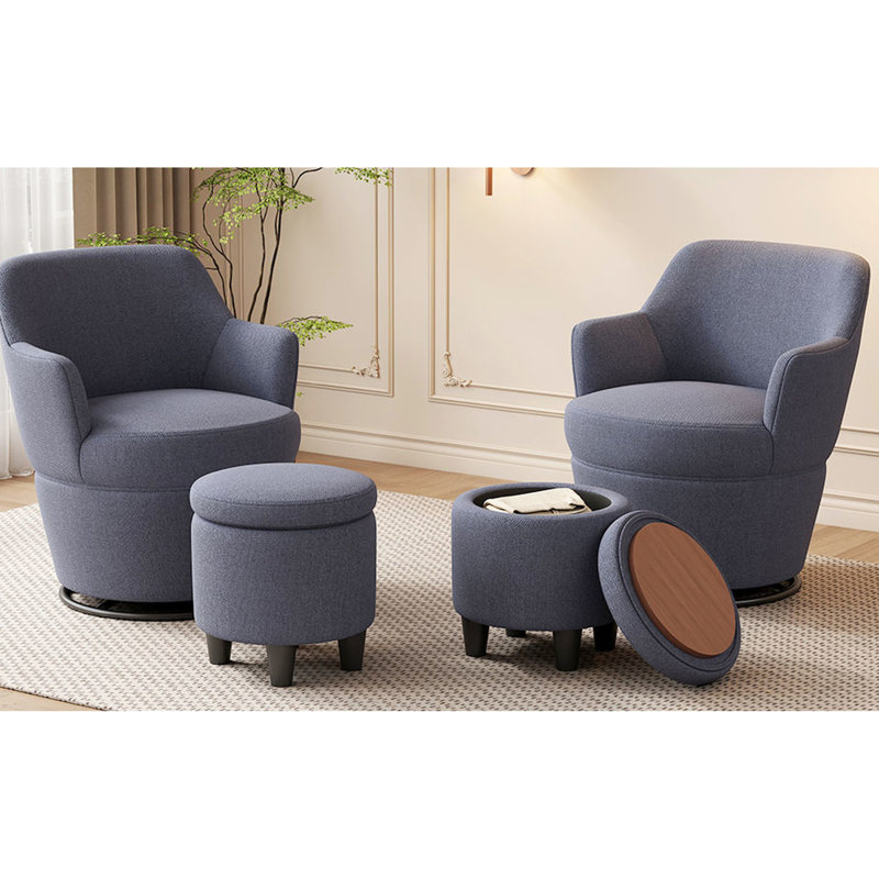 Chaise pivotante bleue à 360 ° avec coussin respirant, fabrication, pour salon réglable, Bleu