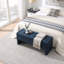 Banc de rangement moderne rembourré | Repose-pieds polyvalent avec compartiment caché pour le salon, la chambre à coucher et le vestibule-2073599846